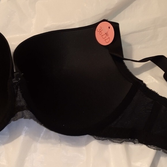 Youmita 36DD Black Floral Lace Overlay Bra NWT - Picture 10 of 11